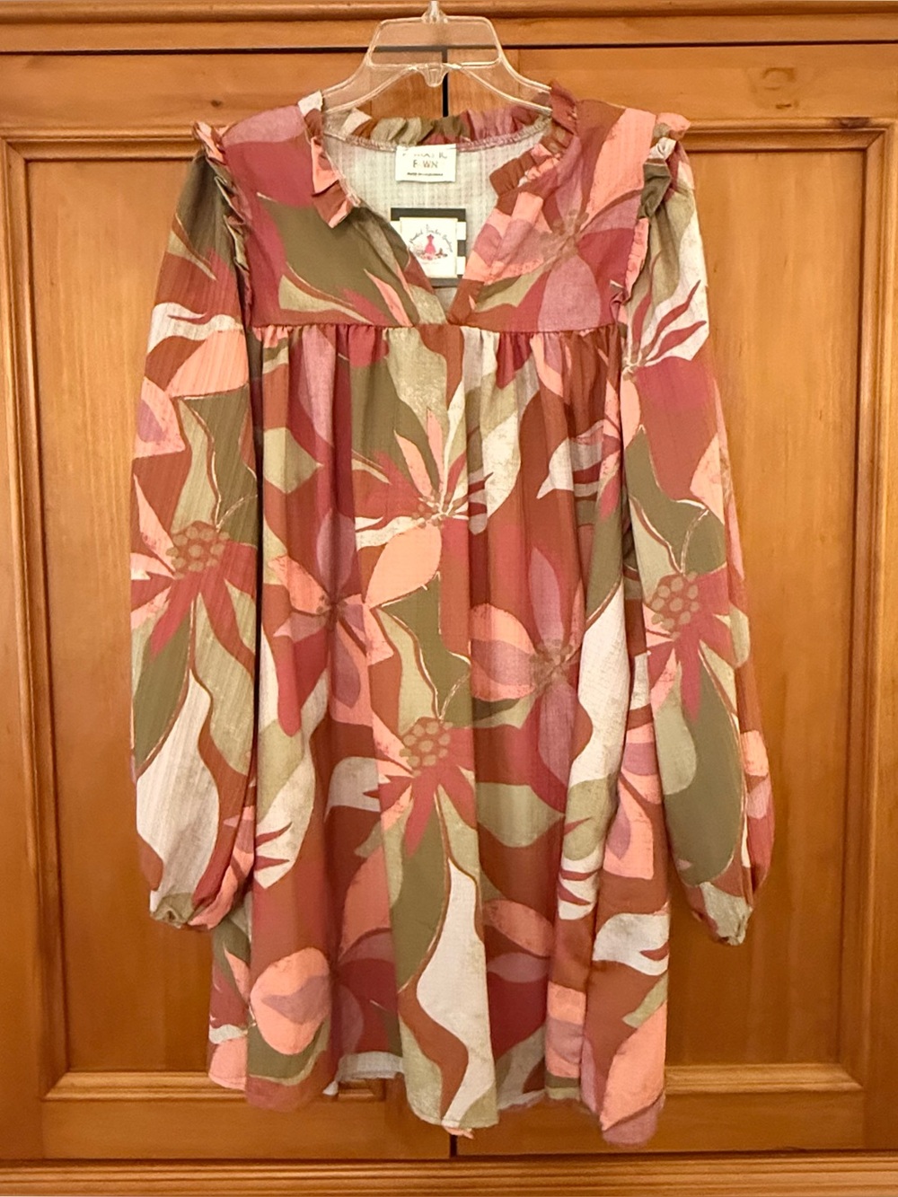 Fantastic Fawn Boutique Long Sleeve Floral Jessi Dress L